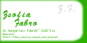 zsofia fabro business card